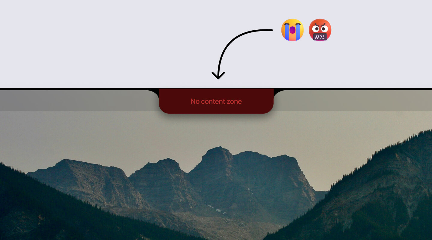 Could not place UI above the physical notch